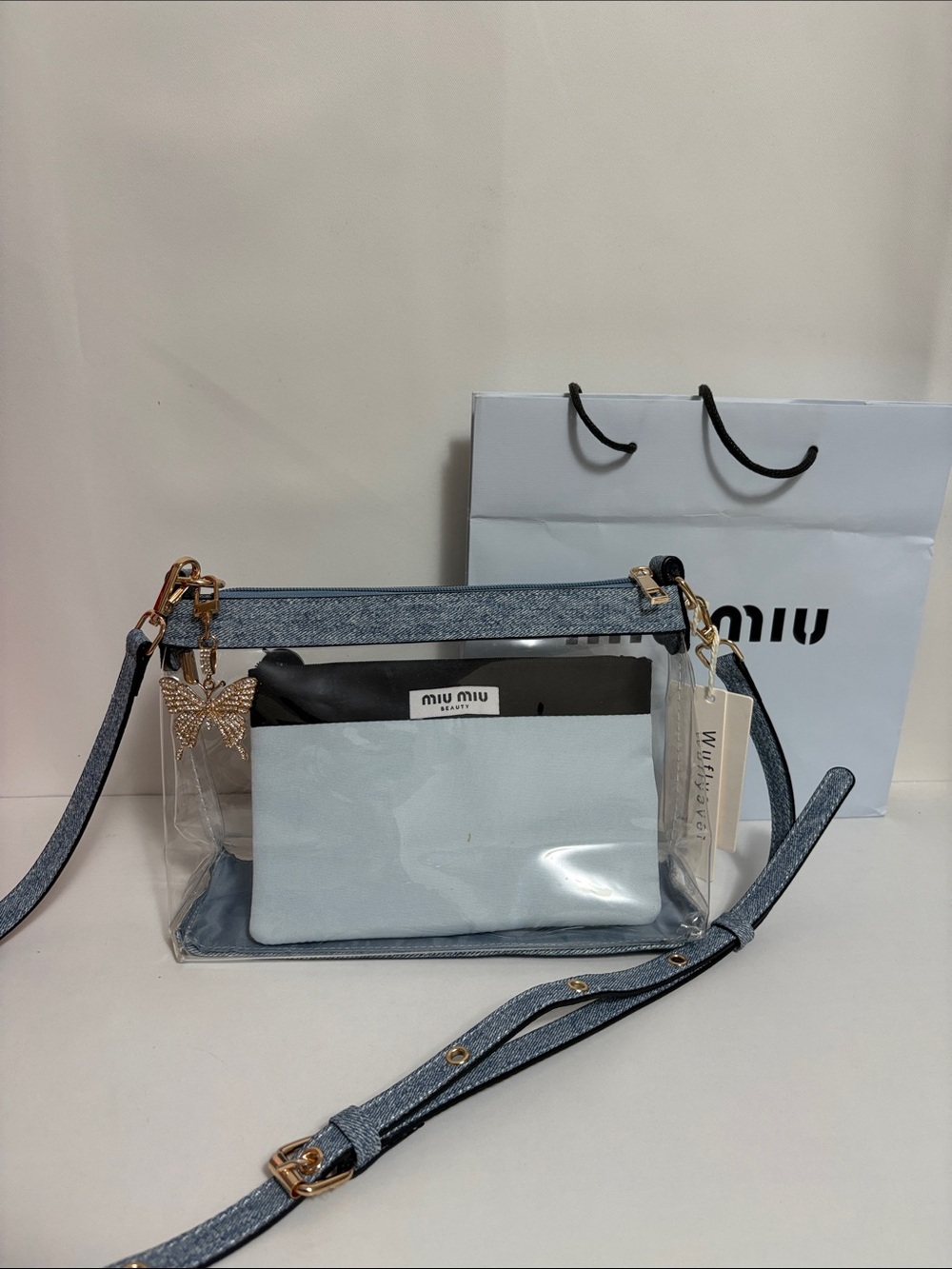 Miu Miu Black and Blue Beauty Bag